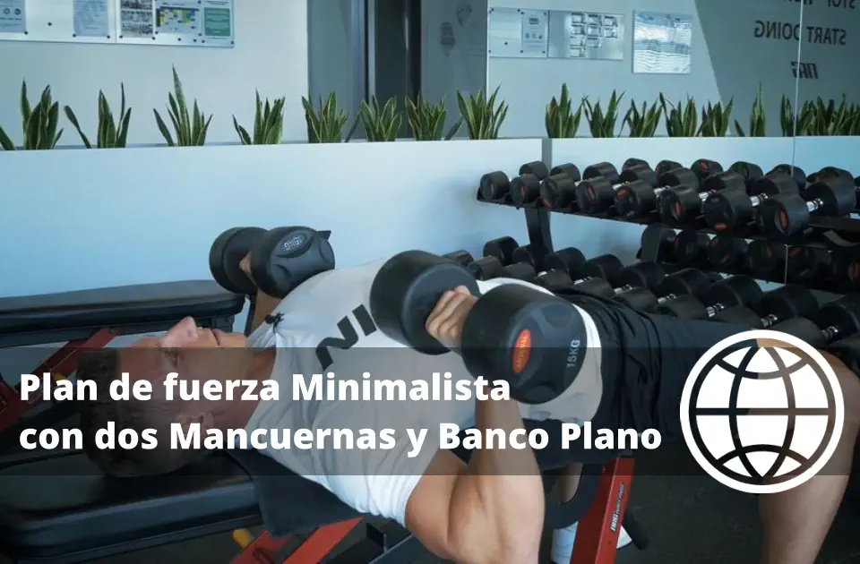 Plan de fuerza Minimalista con dos Mancuernas y Banco Plano